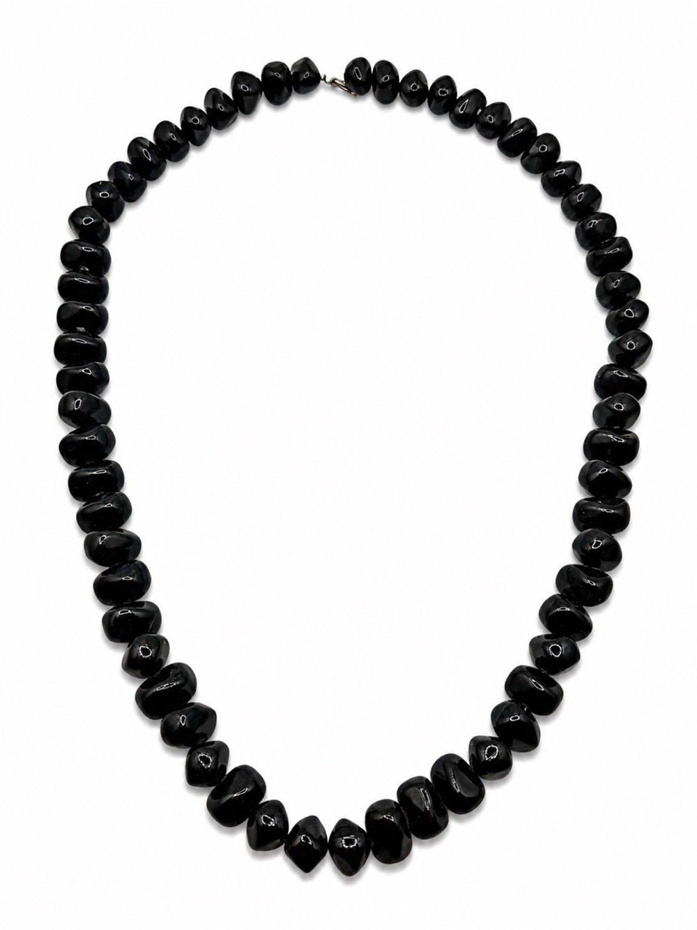 Polished Black Bead Necklace - Women's Jewelry